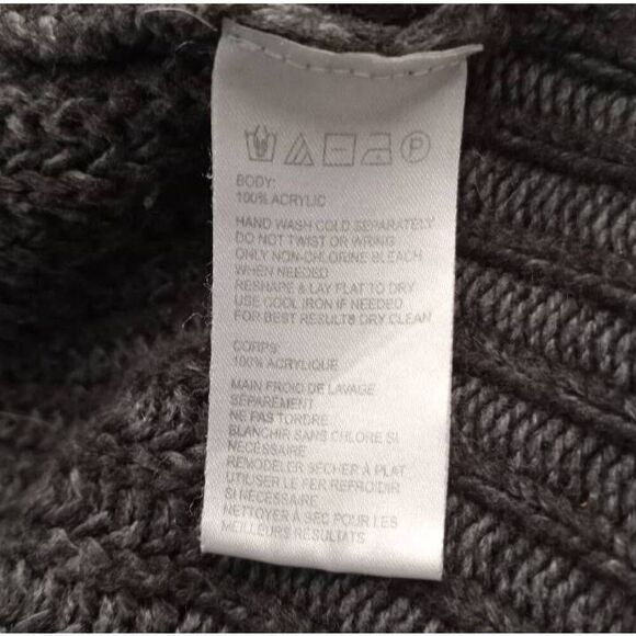 OLIVE & OAK CHARCOAL PATCH ELBOW CARDIGAN SZ.M FITS LIKE AN XL EUC. - Picture 8 of 8